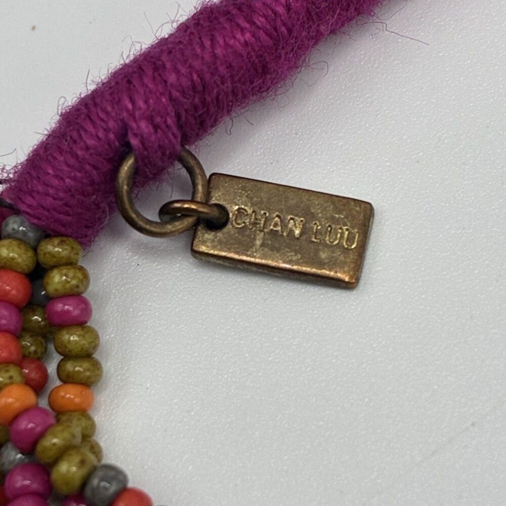 Chan Luu Multi Strand Seed Bead Boho Layering Pink Multicolor Long Necklace - Picture 2 of 4